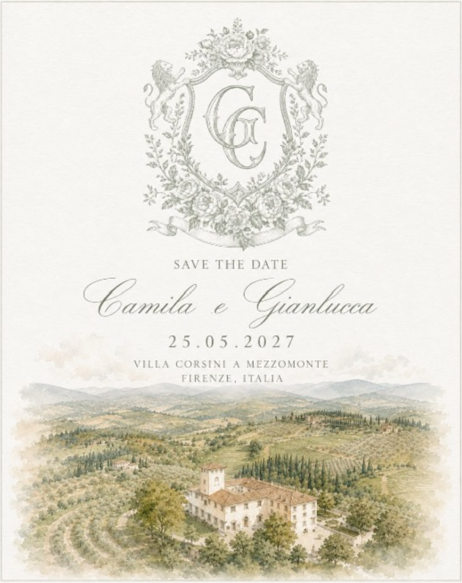Save the date de Camila e Gianlucca
